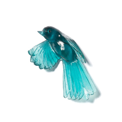 Fantail / Pīwakawaka #2 (Wings Down) - Jade