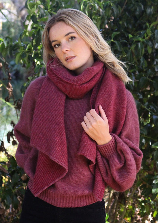 Bias Scarf Possum Merino - Orchid/Raspberry