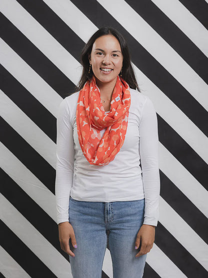 Flower Red Infinity Scarf