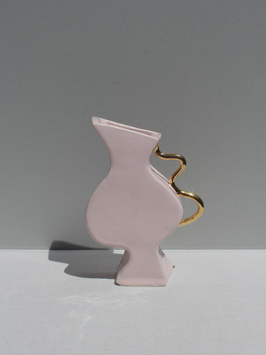 "Little Deet" Ceramic Vase in Pink and Gold