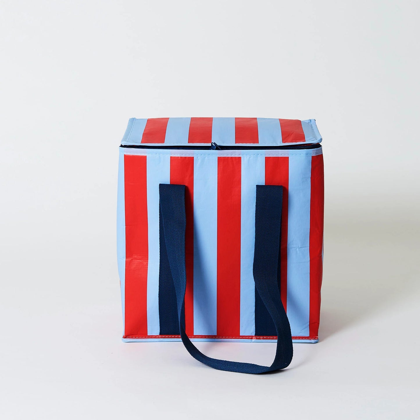 Medium Insulated Tote - Red & Blue Stripe