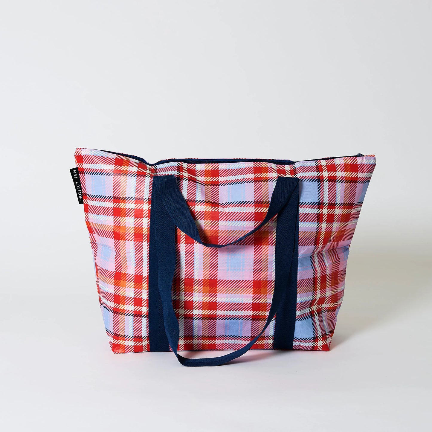 Medium Zip Tote Bag - Tartan