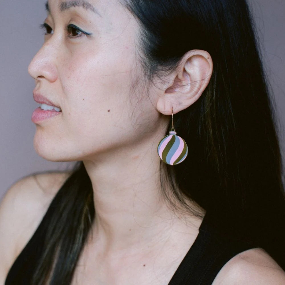 Midi Vintage Bauble in Gold, Pink & Grey