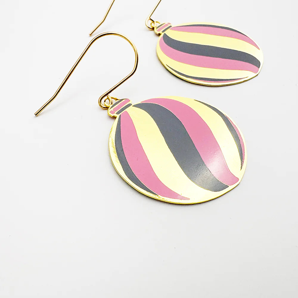Midi Vintage Bauble in Gold, Pink & Grey