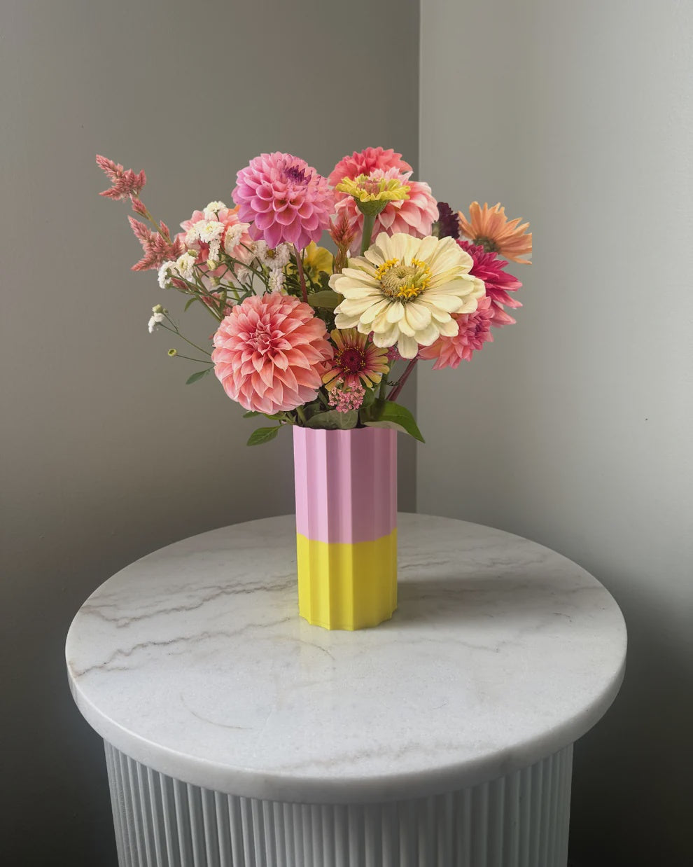 Millie Vase - Pink / Yellow
