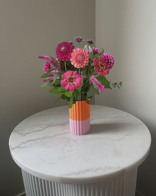 Mini Frankie Vase - Orange / Pink