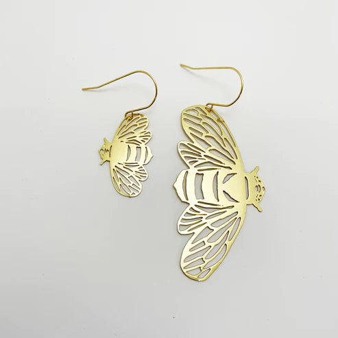 Mini Bee Dangles in Gold