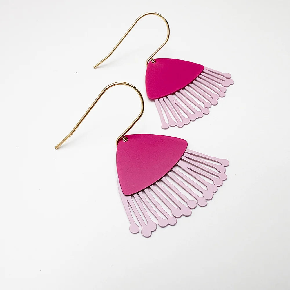 Mini Gum Blossom Earrings in Raspberry & Pink