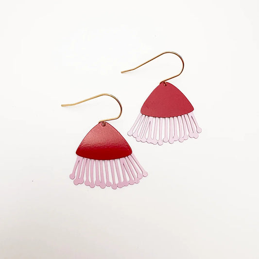Mini Gum Blossom Earrings in Red & Pink