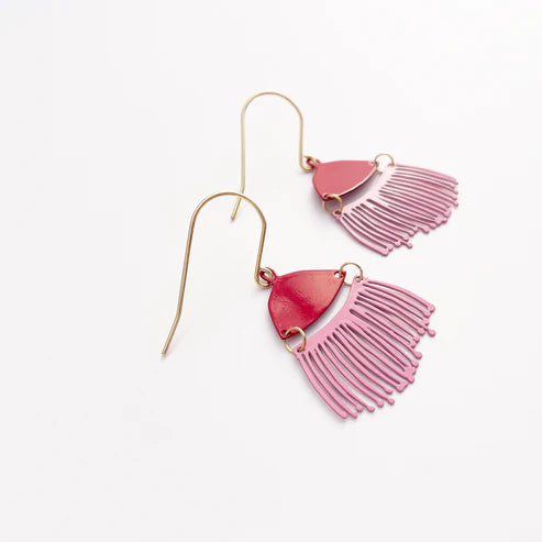 Mini Gum Blossom Earrings in Ruby & Marshmallow