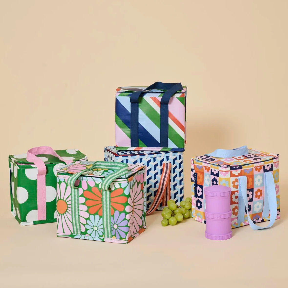 Mini Insulated Tote Bag - Polka Dot