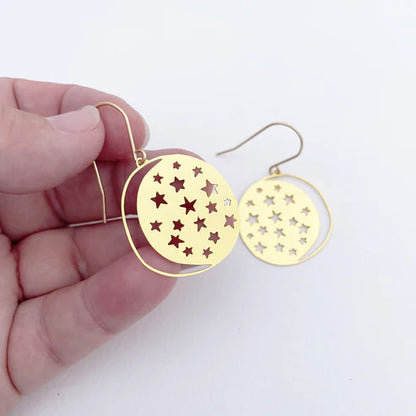 Mini Moonstar Earrings in Gold