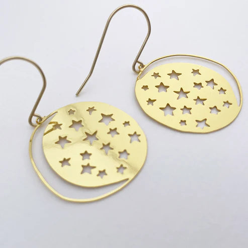 Mini Moonstar Earrings in Gold