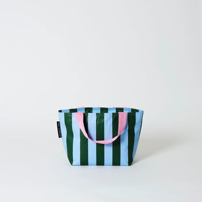 Mini Tote - Green Blue Stripe