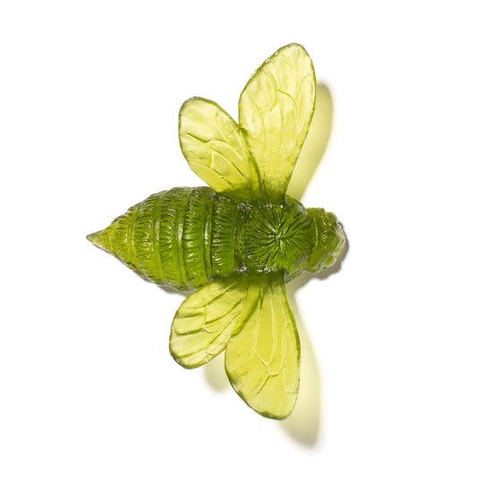 Bee (Wings Out) - Olive - Glass Artwork by Luke Jacomb