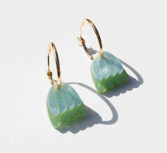 Palm Earrings - Ocean