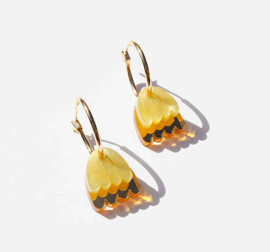 Palm Earrings - Yellow