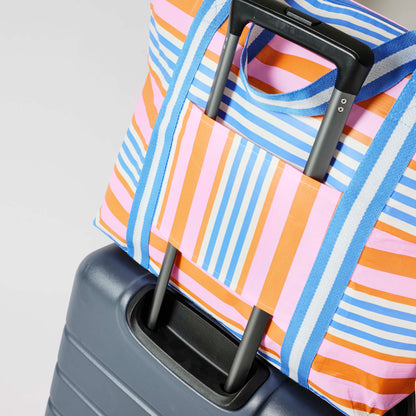 Medium Zip Tote Bag - Capri Stripe