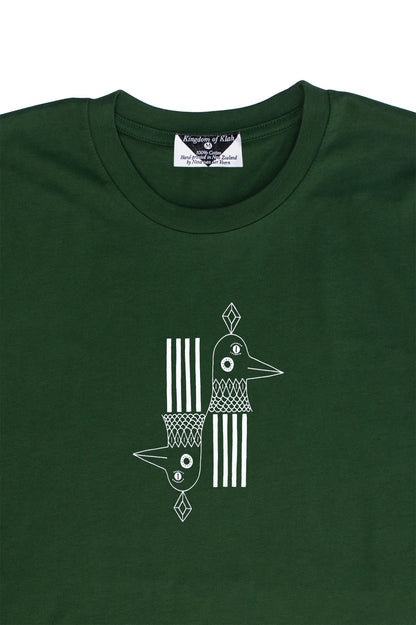 Illustrated Mens T-Shirt 'Ravens of the Realms' - Forest Green