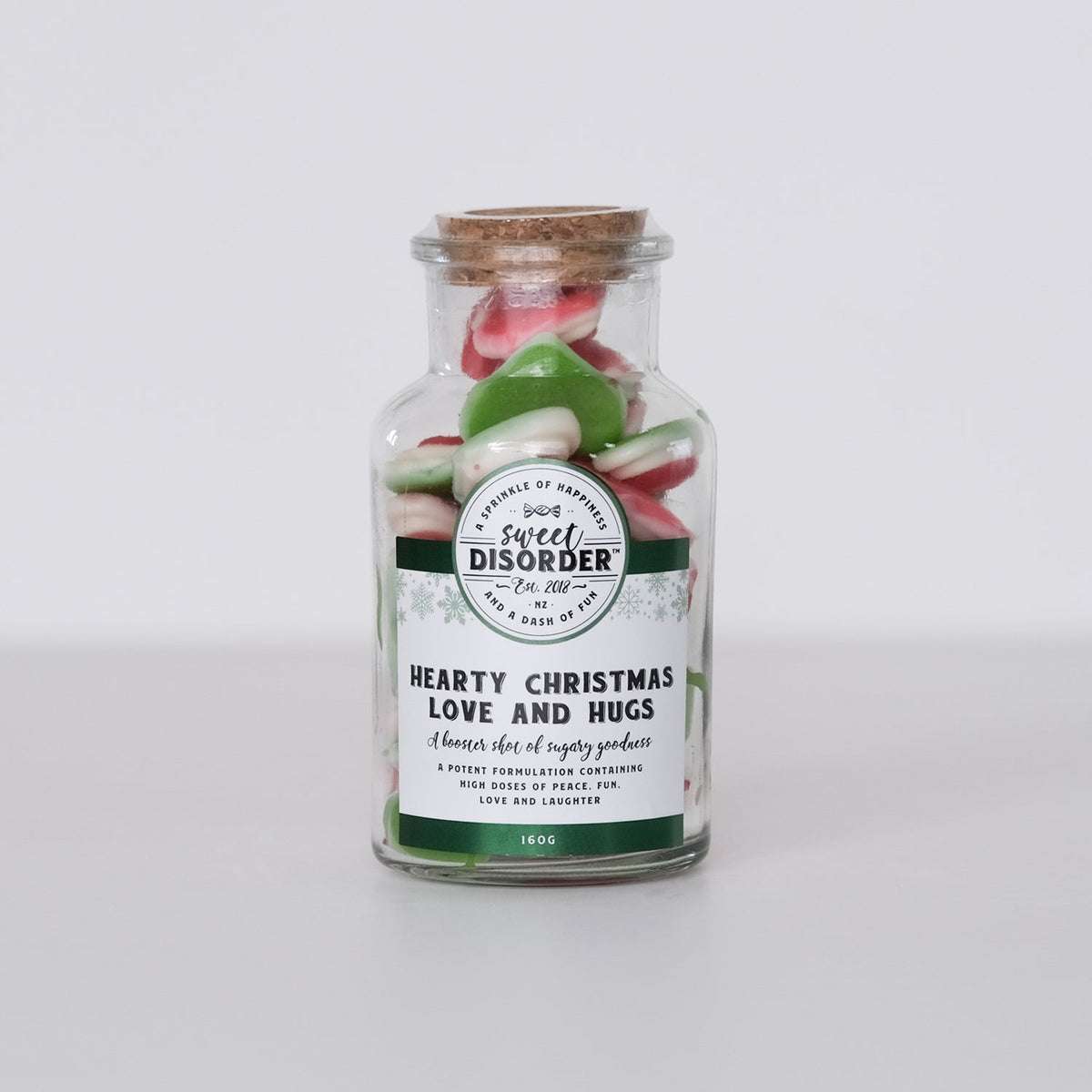 Hearty Christmas Love and Hugs -  Bottle of fun lollies