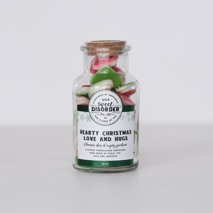 Hearty Christmas Love and Hugs -  Bottle of fun lollies