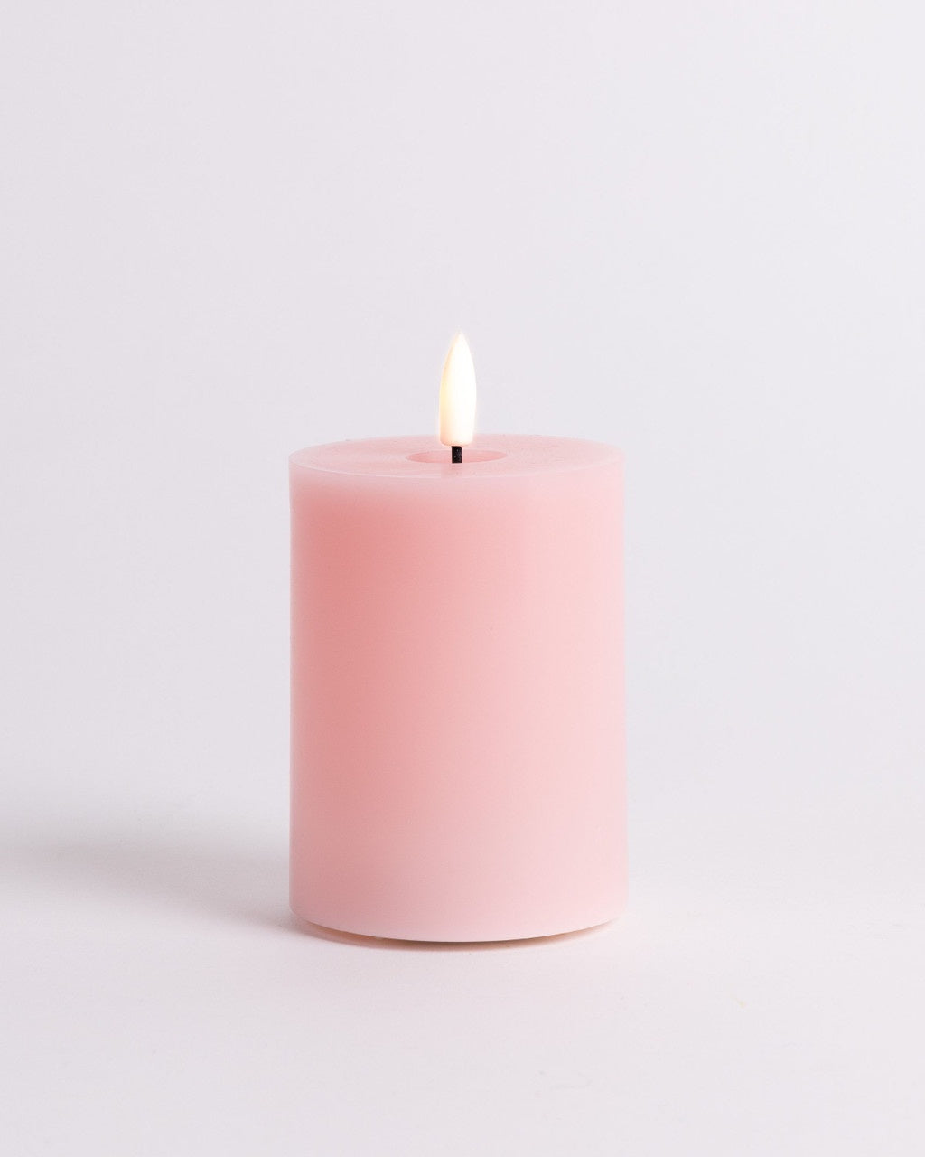 LED Pillar Candle, 10cm x 7.5cm - Pink