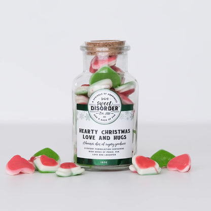 Hearty Christmas Love and Hugs -  Bottle of fun lollies