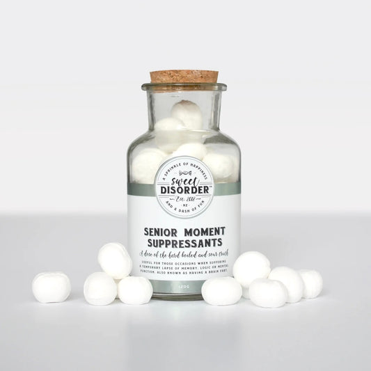 Senior Moment Suppressants - Bottle of fun Lollies