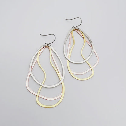 Tri-Shape Earrings in Mixed Metals