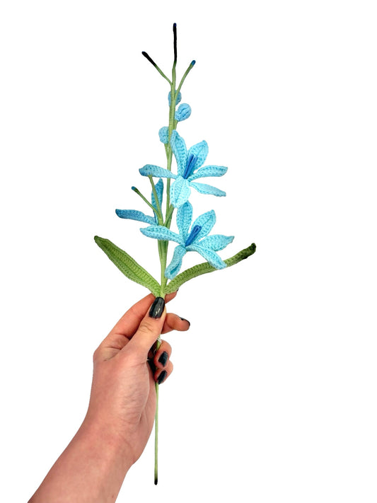 Crochet Orchid Flame - Blue