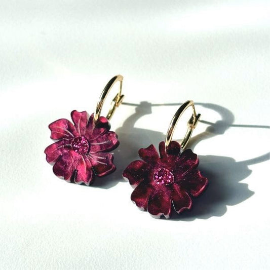 Wildflower Earrings - Merlot