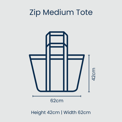 Medium Zip Tote Bag - Capri Stripe