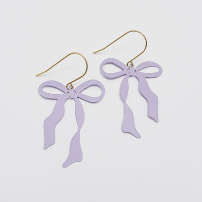 Midi Bow Earrings - Delicate Lilac