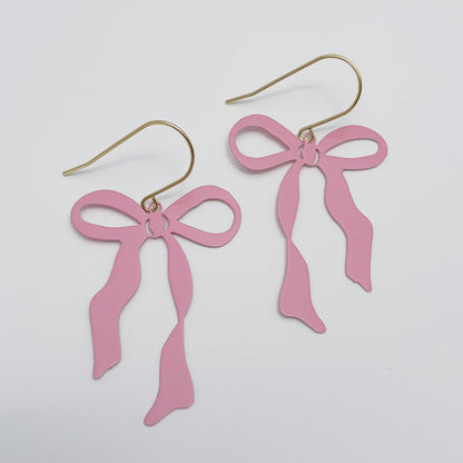 Midi Bow Earrings - Ballerina Pink