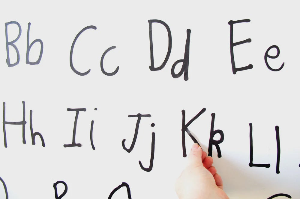 Restickable ABCs - handwritten letters for wall art