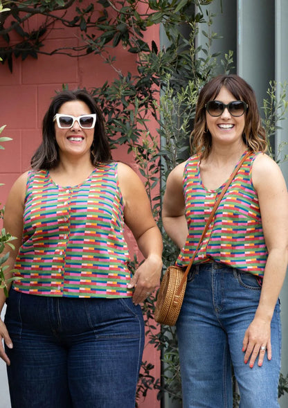 Frankie Singlet Top - Long Lines Retro