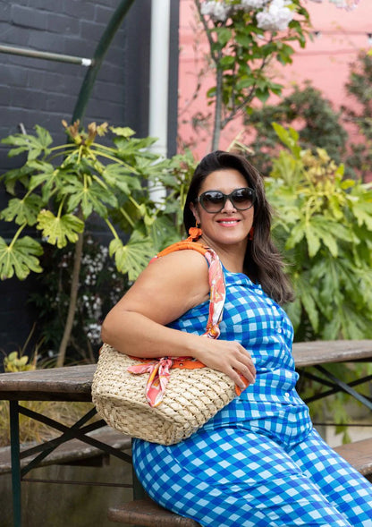 Balloon Pant - Handdrawn Check Blue