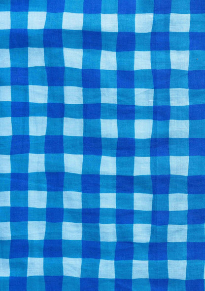 Balloon Pant - Handdrawn Check Blue