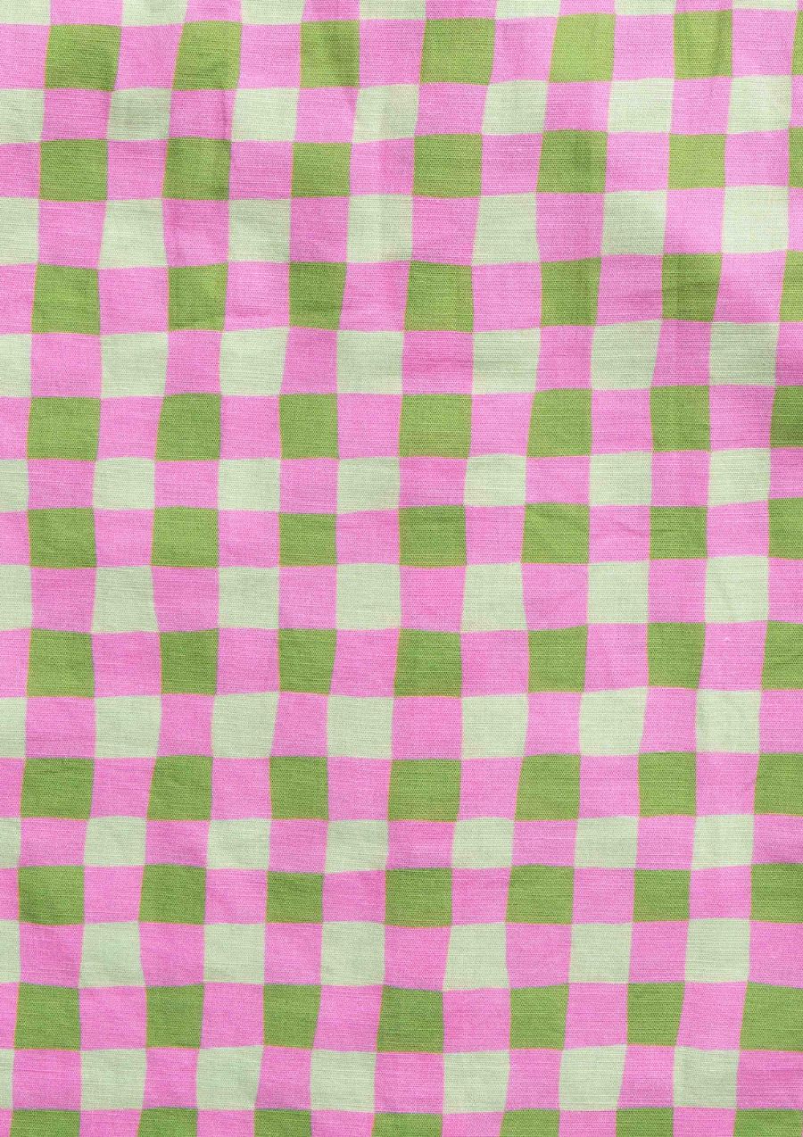 "Frankie" Singlet Top - Hand Drawn Check Citrus