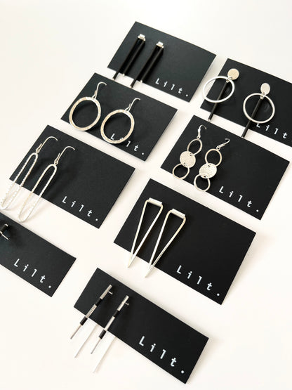 Angled Bar Earrings with Black Detail (#20)