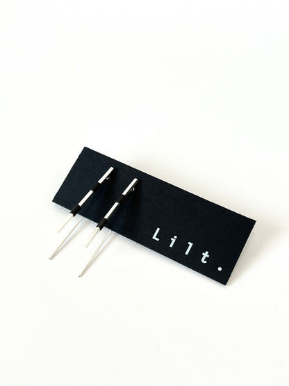 Bar Earrings with Black Detail (#19)