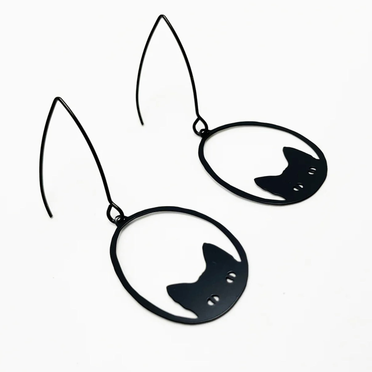 Black Cat Dangle Earrings