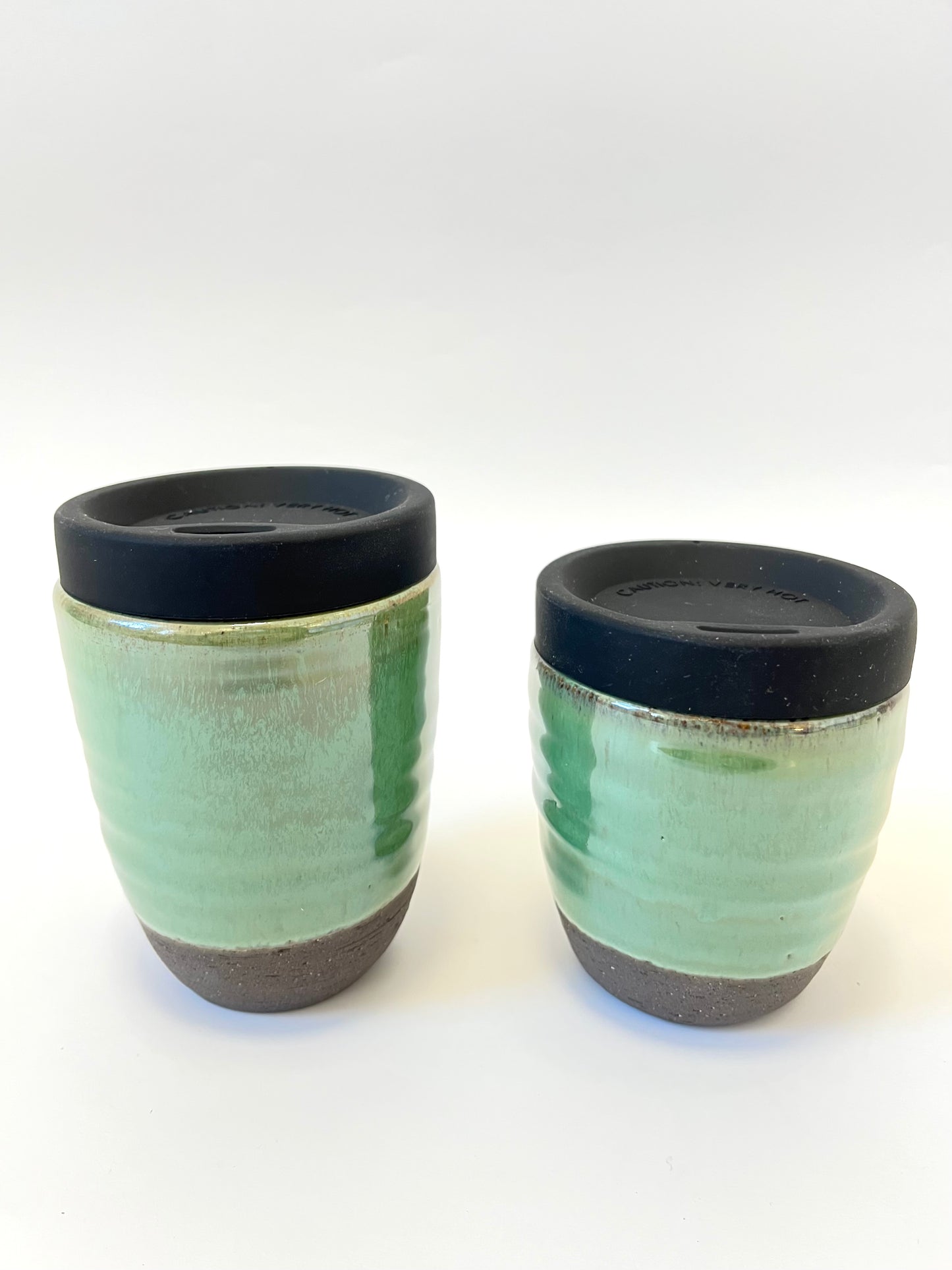 Ceramic Takeaway Cup - Pounamu Gloss / Black