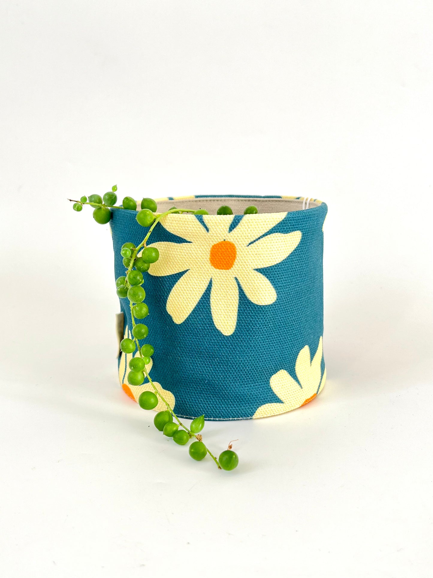 Canvas Planter - Blue Daisies