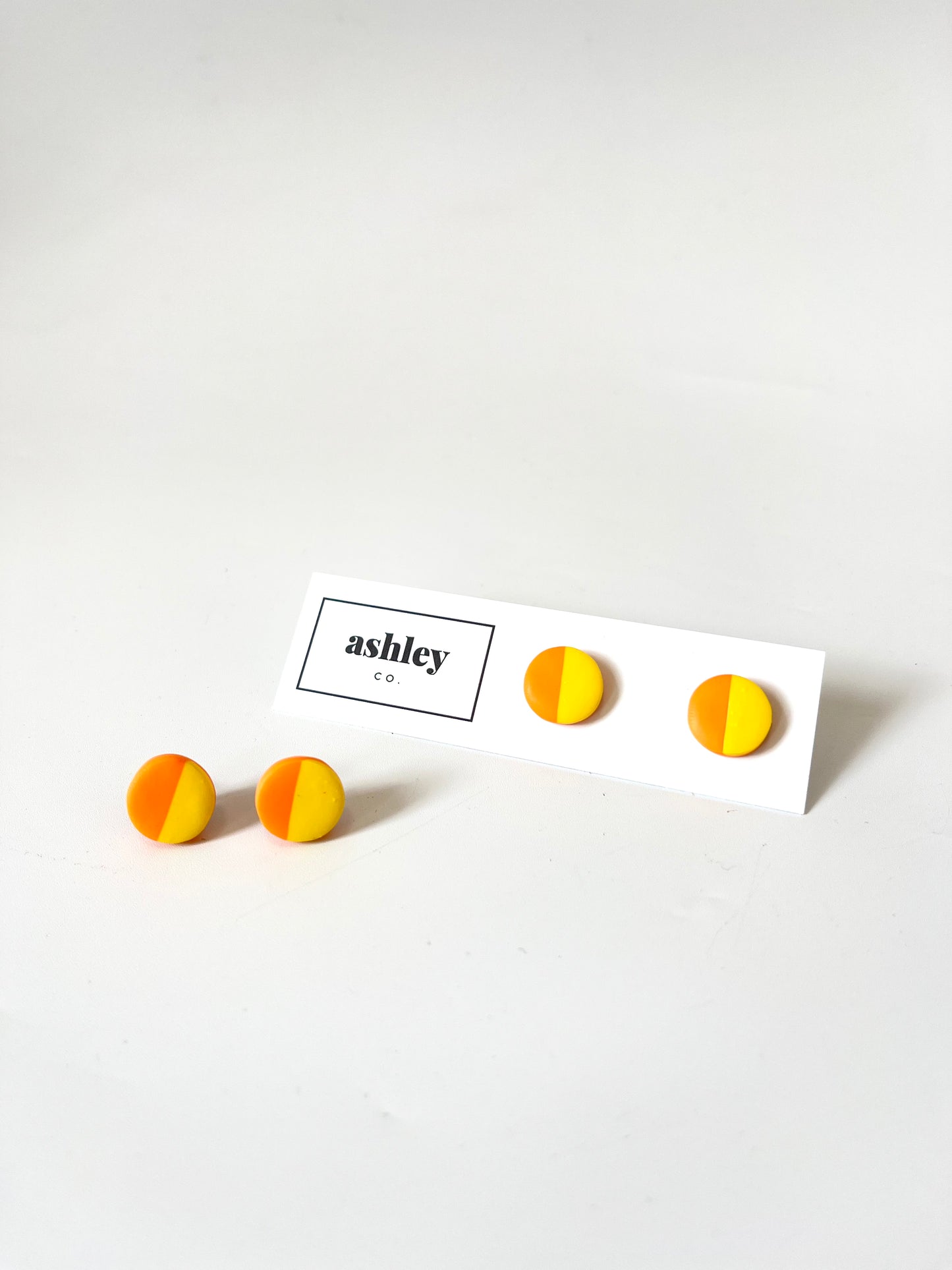Small Studs - Half & Half Yellow / Orange