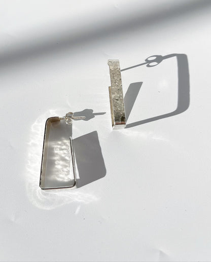 Silver Textured Geo-Shaped earring