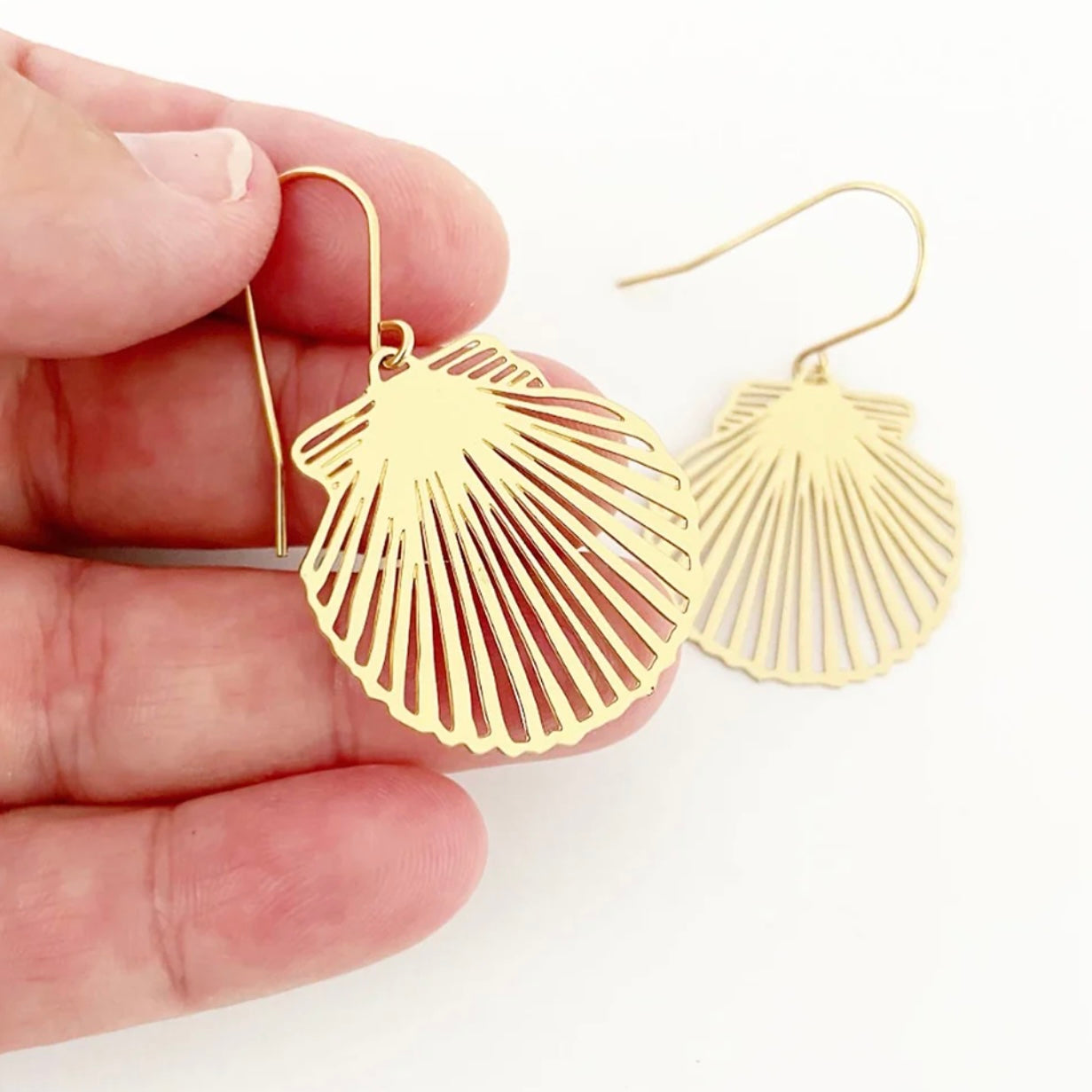 Mini Shell Dangle Earrings in Gold