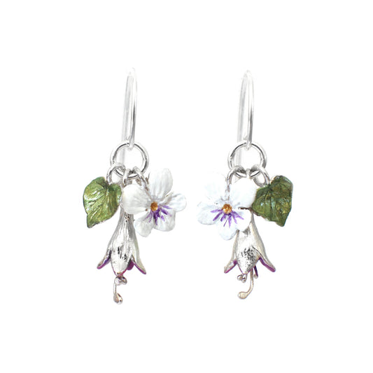 Silver Charm Floral Earrings - Melody