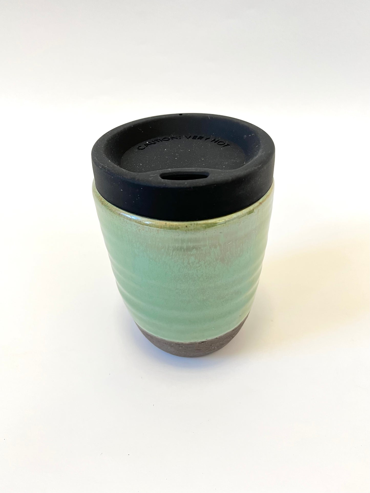 Ceramic Takeaway Cup - Pounamu Gloss / Black