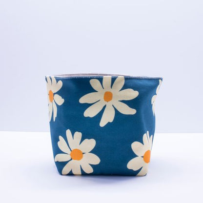 Canvas Planter - Blue Daisies